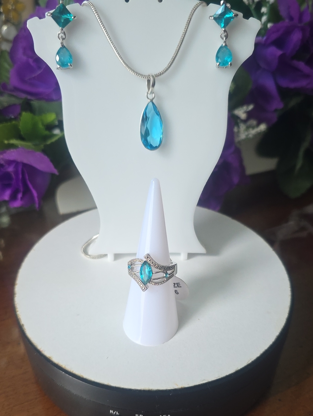 (NWT) Aquamarine Jewelry Set